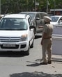 Checking was intensified at the gates and traffic jams were reported at peak hours. Usually, PU security staff deputes two guards at the gates, but there were six security guards posted per gate on Tuesday. (Keshav Singh/HT) Checking was intensified at the gates and traffic jams were reported at peak hours. Usually, PU security staff deputes two guards at the gates, but there were six security guards posted per gate on Tuesday. (Keshav Singh/HT)