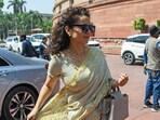 Bharatiya Janata Party (BJP) MP Kangana Ranaut at the Parliament House, in New Delhi on April 2. Bharatiya Janata Party (BJP) MP Kangana Ranaut at the Parliament House, in New Delhi on April 2.