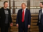 US VP JD Vance with President Donald Trump and DOGE head Elon Musk