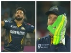 Jos Buttler's reaction after dropping Phil Salt off Mohammed Siraj.