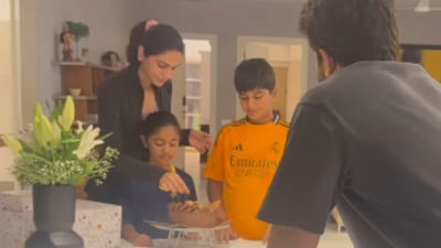 Allu Arjun, Sneha Reddy and Arha celebrated Ayaan's 11th birthday at home.