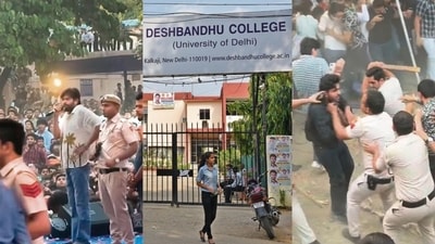 Clips showed police stationed on the stage during Masoom Sharma’s performance. (Photo: Instagram) Clips showed police stationed on the stage during Masoom Sharma’s performance. (Photo: Instagram)