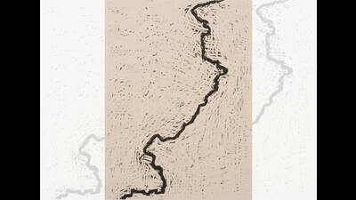 In Zarina’s 2001 work, Dividing Line, the Indo-Pak border symbolises both a fracture and a scar. (ZARINA HASHMI) In Zarina’s 2001 work, Dividing Line, the Indo-Pak border symbolises both a fracture and a scar. (ZARINA HASHMI)