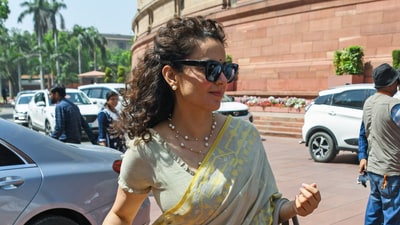 Bharatiya Janata Party (BJP) MP Kangana Ranaut at the Parliament House, in New Delhi on April 2. (ANI) Bharatiya Janata Party (BJP) MP Kangana Ranaut at the Parliament House, in New Delhi on April 2. (ANI)