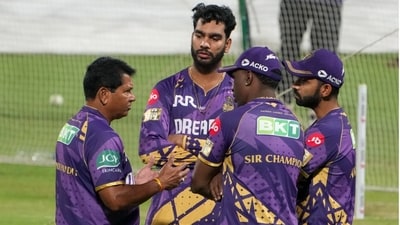 Chandrakant Pandit (L) spoke about KKR's lack of say in pitch preparations at Eden Gardens (PTI) Chandrakant Pandit (L) spoke about KKR's lack of say in pitch preparations at Eden Gardens (PTI)