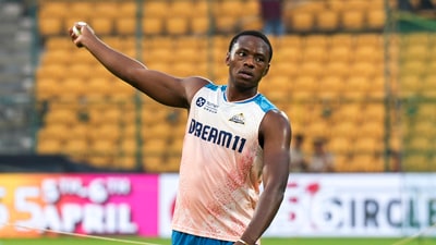 Gujarat Titans' player Kagiso Rabada missed IPL 2025 match against Royal Challengers Bengaluru, at M. Chinnaswamy Stadium, in Bengaluru (PTI)