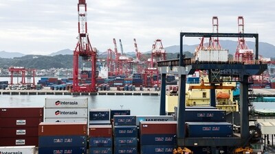 Containers and cranes are seen at the Port of Keelung in Taiwan. (AFP) Containers and cranes are seen at the Port of Keelung in Taiwan. (AFP)