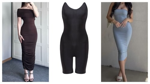 Bodysuit gives the features a lift in bodycon dress. (Pinterest) Bodysuit gives the features a lift in bodycon dress. (Pinterest)