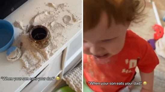 In a video filmed by the shocked mother, the child can be seen with ashes all over him. (Instagram/fratshows)