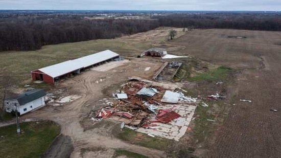 The Storm Prediction Center, situated in Oklahoma, said that over 90 million people were at some danger of extreme weather in a large portion of the country that stretched from Texas to Minnesota and Maine. (AP)