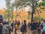 Security personnel during an encounter with Naxalites in the Bijapur district, Chhattisgarh. Security personnel during an encounter with Naxalites in the Bijapur district, Chhattisgarh.