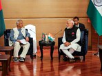 Prime Minister Narendra Modi during a meeting with the Chief Adviser of Bangladesh Muhammad Yunus on the sidelines of the 6th BIMSTEC Summit, in Bangkok, Thailand. 