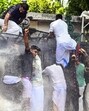 Water cannons being used to disperse Bharatiya Janata Yuva Morcha (BJYM) activists during their protest demanding the resignation of Kerala Chief Minister Pinarayi Vijayan following reports that his daughter, T Veena, has been named by the Serious Fraud Investigation Office (SFIO) in an "illegal payment" scandal, in Thiruvananthapuram, on Friday (PTI)