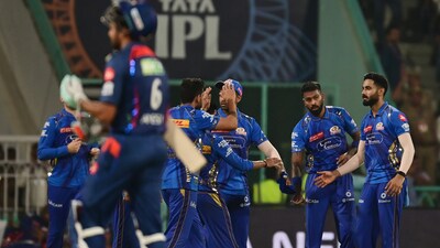 For MI, Hardik took a fifer. For MI, Hardik took a fifer.