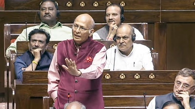 Congress MP Abhishek Manu Singhvi speaks in the Rajya Sabha during the Budget session of Parliament, in New Delhi on Thursday. (ANI) Congress MP Abhishek Manu Singhvi speaks in the Rajya Sabha during the Budget session of Parliament, in New Delhi on Thursday. (ANI)