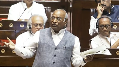 During the Rajya Sabha's discussion of the Waqf Bill, Mallikarjun Kharge stated that, with the exception of a few provisions included to eliminate individuals and their rights, the new law is identical to the 1995 Act. In pic: Leader of Opposition in the Rajya Sabha Mallikarjun Kharge speaks in the house during the Budget session of Parliament, in New Delhi on Thursday. (ANI) During the Rajya Sabha's discussion of the Waqf Bill, Mallikarjun Kharge stated that, with the exception of a few provisions included to eliminate individuals and their rights, the new law is identical to the 1995 Act. In pic: Leader of Opposition in the Rajya Sabha Mallikarjun Kharge speaks in the house during the Budget session of Parliament, in New Delhi on Thursday. (ANI)