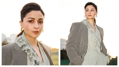 Alia Bhatt serves a soft, power-dressing moment with this moment. (Instagram) Alia Bhatt serves a soft, power-dressing moment with this moment. (Instagram)