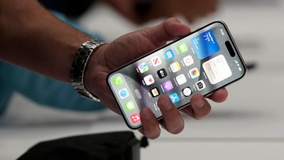 Apple Event 2023: iPhone 15 Pro is shown after its introduction. (AP)