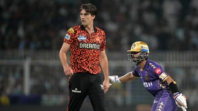 Kolkata Knight Riders' captain Ajinkya Rahane (R) runs between the wickets past Sunrisers Hyderabad's captain Pat Cummins during the Indian Premier League (IPL) (AFP) Kolkata Knight Riders' captain Ajinkya Rahane (R) runs between the wickets past Sunrisers Hyderabad's captain Pat Cummins during the Indian Premier League (IPL) (AFP)