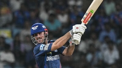 Half-centuries from Mitchell Marsh (60) and Aiden Markram (53) powered LSG to 203/8 in 20 overs. (AFP) Half-centuries from Mitchell Marsh (60) and Aiden Markram (53) powered LSG to 203/8 in 20 overs. (AFP)