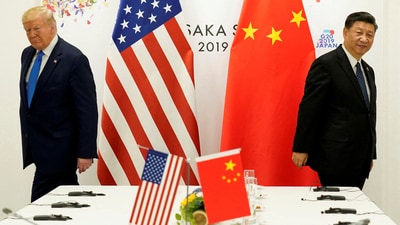 US President Donald Trump with China's President Xi Jinping during the G20 leaders summit in Osaka, Japan, June 29, 2019. (Reuters)
