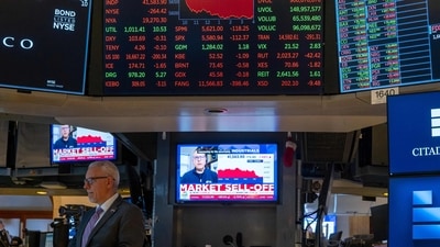 The Dow Jones crashed over 2000 points on Friday (Getty Images via AFP) The Dow Jones crashed over 2000 points on Friday (Getty Images via AFP)