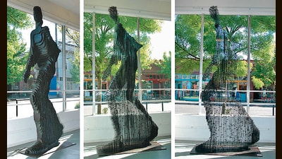 Julian Voss-Andreae’s Quantum Man (2011) is a sculpture of a human figure that appears solid from one angle but dissolves into abstract forms from another, symbolising the wave-particle duality of quantum mechanics. (Wikimedia) Julian Voss-Andreae’s Quantum Man (2011) is a sculpture of a human figure that appears solid from one angle but dissolves into abstract forms from another, symbolising the wave-particle duality of quantum mechanics. (Wikimedia)
