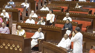 Rajya Sabha on Friday passed the Waqf (Amendment) Bill 2025 after a fiery debate on the issue. The debate, which began on Thursday afternoon, went well past midnight. In pic: Members in the Rajya Sabha during the Budget session of Parliament, in New Delhi, Thursday, April 3, 2025. (PTI) Rajya Sabha on Friday passed the Waqf (Amendment) Bill 2025 after a fiery debate on the issue. The debate, which began on Thursday afternoon, went well past midnight. In pic: Members in the Rajya Sabha during the Budget session of Parliament, in New Delhi, Thursday, April 3, 2025. (PTI)