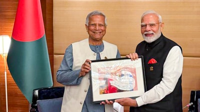 Prime Minister Narendra Modi met with Bangladesh chief advisor Muhammad Yunus on the sidelines of the sixth BIMSTEC Summit on Friday. (@ChiefAdviserGoB) Prime Minister Narendra Modi met with Bangladesh chief advisor Muhammad Yunus on the sidelines of the sixth BIMSTEC Summit on Friday. (@ChiefAdviserGoB)