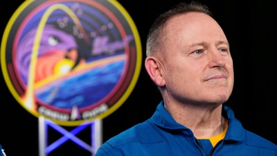 Astronaut Butch Wilmore is interviewed at Johnson Space Center on Monday, March 31, 2025, in Houston. (AP Photo/Ashley Landis) (AP)