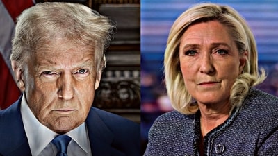 Donald Trump labelled Marine Le Pen's conviction a “witch Hunt”, claiming that it is “another example of European Leftists using lawfare to silence Free Speech, and censor their Political Opponent, this time going so far as to put that Opponent in prison.” (X@@Inevitablewest) Donald Trump labelled Marine Le Pen's conviction a “witch Hunt”, claiming that it is “another example of European Leftists using lawfare to silence Free Speech, and censor their Political Opponent, this time going so far as to put that Opponent in prison.” (X@@Inevitablewest)