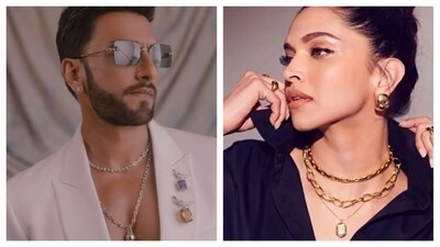 Bollywood power couple Ranveer Singh and Deepika Padukone set the bar high for layering chunky interlocking chains. (Pinterest) Bollywood power couple Ranveer Singh and Deepika Padukone set the bar high for layering chunky interlocking chains. (Pinterest)