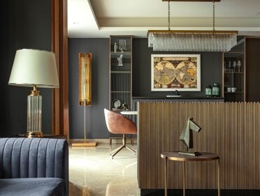 To introduce contrast, pairing Mocha Mousse with blacks and greys adds boldness and drama. Photo: Courtesy groupDCA. To introduce contrast, pairing Mocha Mousse with blacks and greys adds boldness and drama. Photo: Courtesy groupDCA.