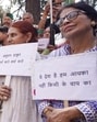 Congress workers during the protest outside the deputy commissioner’s office in Shimla on Saturday. (HTPhoto) Congress workers during the protest outside the deputy commissioner’s office in Shimla on Saturday. (HTPhoto)