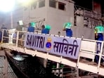 Indian Navy ship Savitri that sailed for Yangon as part of the Indian Navy's immediate response towards Humanitarian Assistance and Disaster Relief (HADR) in quake-hit Myanmar. Indian Navy ship Savitri that sailed for Yangon as part of the Indian Navy's immediate response towards Humanitarian Assistance and Disaster Relief (HADR) in quake-hit Myanmar.