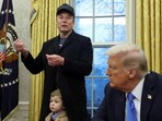 Elon Musk speaks as US President Donald Trump listens in the Oval Office of the White House in Washington, D.C., on February 11, 2025.   