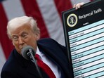 U.S. President Donald Trump delivers remarks on tariffs in the Rose Garden at the White House in Washington, D.C., U.S., April 2, 2025. 