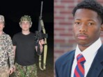 Austin Metcalf's photo with rifles surfaced on social media Austin Metcalf's photo with rifles surfaced on social media