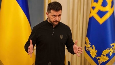 Ukrainian President Volodymyr Zelenskyy slammed the US embassy in his country for their "weak" reaction to the deadly missile strikes. (AP) Ukrainian President Volodymyr Zelenskyy slammed the US embassy in his country for their "weak" reaction to the deadly missile strikes. (AP)