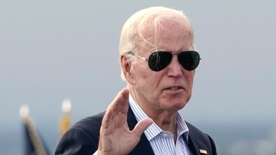 President Joe Biden's Ray-Ban Aviators were an integral part of his look. (AP file) President Joe Biden's Ray-Ban Aviators were an integral part of his look. (AP file)