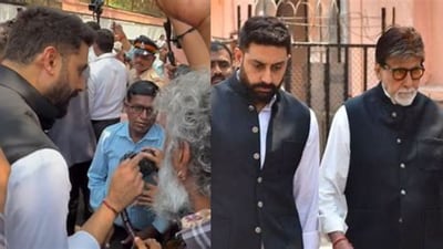 Abhishek Bachchan was visibly upset with paparazzi at Manoj Kumar's funeral. Abhishek Bachchan was visibly upset with paparazzi at Manoj Kumar's funeral.