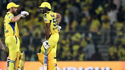 At the same time, though, DC made up for those errors by being nearly flawless. This meant that there practically no boundaries at all for 28 balls between the 10th and 14th overs. Shankar finished unbeaten on 69 off 54 balls and never celebrated his half-century, with CSK having already lost the game by then. (AFP) At the same time, though, DC made up for those errors by being nearly flawless. This meant that there practically no boundaries at all for 28 balls between the 10th and 14th overs. Shankar finished unbeaten on 69 off 54 balls and never celebrated his half-century, with CSK having already lost the game by then. (AFP)