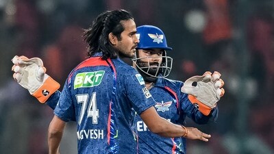 Rishabh Pant came in as Digvesh Rathi's translator during the post-match presentation. (AFP) Rishabh Pant came in as Digvesh Rathi's translator during the post-match presentation. (AFP)