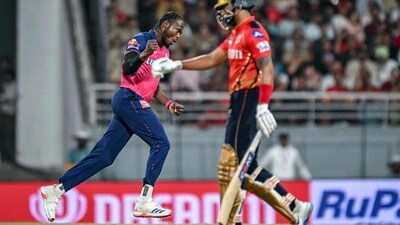 It was a one-sided encounter as Jofra Archer struck thrice to restrict PBKS to 155/9 in 20 overs. (AFP) It was a one-sided encounter as Jofra Archer struck thrice to restrict PBKS to 155/9 in 20 overs. (AFP)