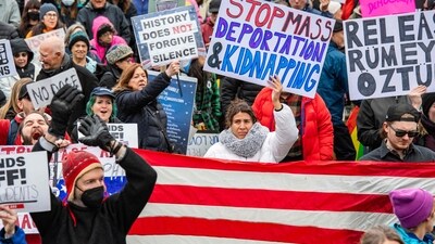 Demonstrators gather on Boston Common during the nationwide "Hands Off!" protest against US President Donald Trump (AFP) Demonstrators gather on Boston Common during the nationwide "Hands Off!" protest against US President Donald Trump (AFP)
