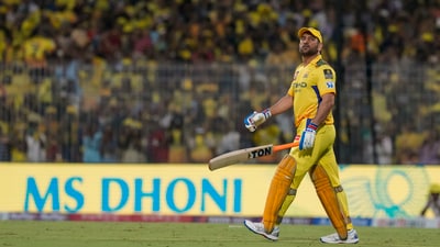 This meant that MS Dhoni had to walk out to bat in the 11th over on a day when his parents' presence at the ground led to intense speculation over whether he will retire. (PTI) This meant that MS Dhoni had to walk out to bat in the 11th over on a day when his parents' presence at the ground led to intense speculation over whether he will retire. (PTI)