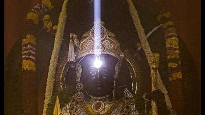 Surya Tilak will result in the Sun’s rays illuminating deity’s forehead at 12 noon, marking the birth of Ram Lalla. The Ayodhya administration is expecting around 20 lakh to 30 lakh devotees on the festive occasion. (HT file) Surya Tilak will result in the Sun’s rays illuminating deity’s forehead at 12 noon, marking the birth of Ram Lalla. The Ayodhya administration is expecting around 20 lakh to 30 lakh devotees on the festive occasion. (HT file)