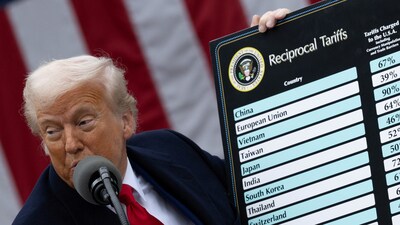 U.S. President Donald Trump delivers remarks on tariffs in the Rose Garden at the White House in Washington, D.C., U.S., April 2, 2025. (REUTERS)