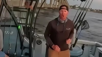 Florida boat captain Brock Horner is facing backlash on social media (YouTube/Gage Towels) Florida boat captain Brock Horner is facing backlash on social media (YouTube/Gage Towels)