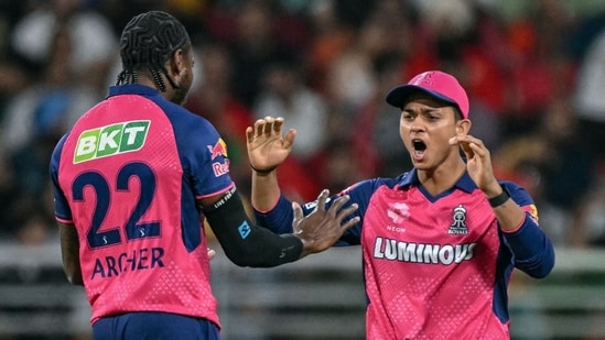 PBKS vs RR, IPL 2025 Highlights: Rajasthan Royals' Jofra Archer (L) celebrates with teammate Yashasvi Jaiswal after taking the wicket of Punjab Kings' captain Shreyas Iyer. PBKS vs RR, IPL 2025 Highlights: Rajasthan Royals' Jofra Archer (L) celebrates with teammate Yashasvi Jaiswal after taking the wicket of Punjab Kings' captain Shreyas Iyer.